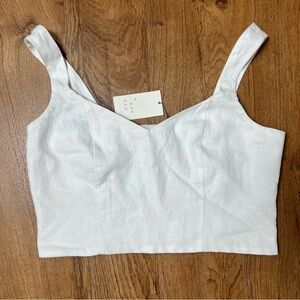 NWT a.new day white crop top. Size medium.